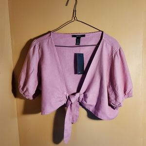 Forever 21 Pink Cropped Top 💓 Tie Front